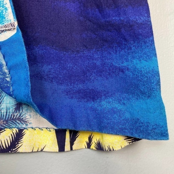 𝅺vintage Shoreline Hawaii Blue Beach Sunset Cotton Button Up Shirt Men's Size XL - Picture 8 of 12